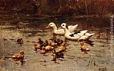 Ducks Having A Swim by Johannes Frederik Hulk